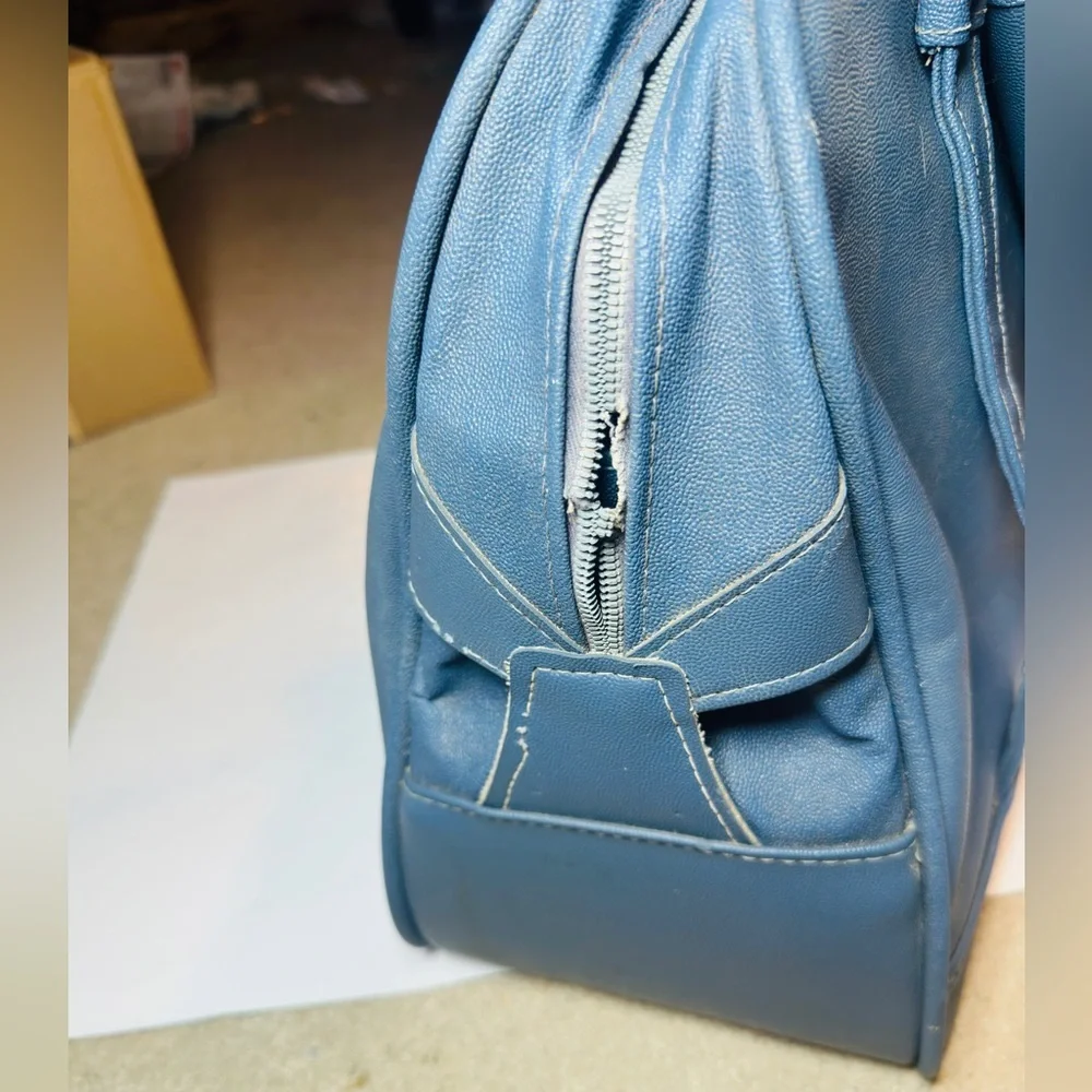 Vintage American Tourister Tiara Escort blue carry on shoulder weekend bag tote - Picture 7 of 7